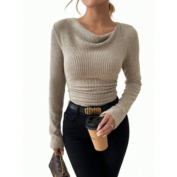 WILA Women's Ribbed Sweater - Beige - Picture 1 of 3